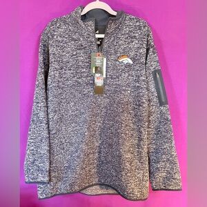 New Denver Broncos Antigua Men's Heathered Navy NFL Zip-Up Winter Pullover 2XL